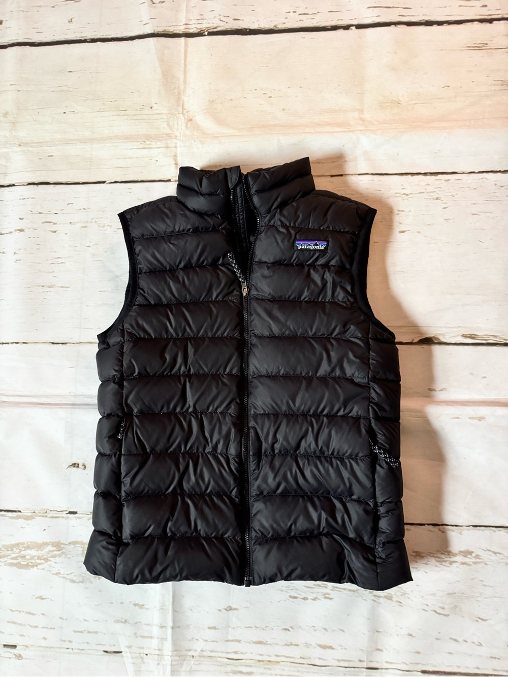 Patagonia Kids Black Puffer Vest size 12 VGUC down